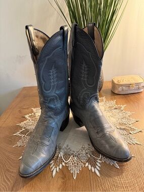 ABILENE Men's Gray Cowboy Western Leather Boots Size 10EE Made in USA Like New